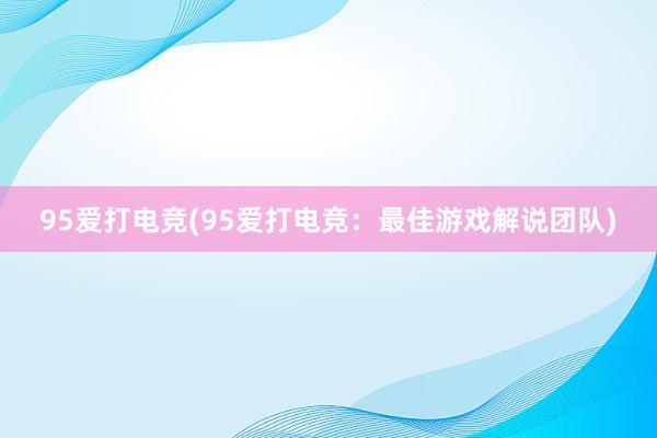 95爱打电竞(95爱打电竞：最佳游戏解说团队)