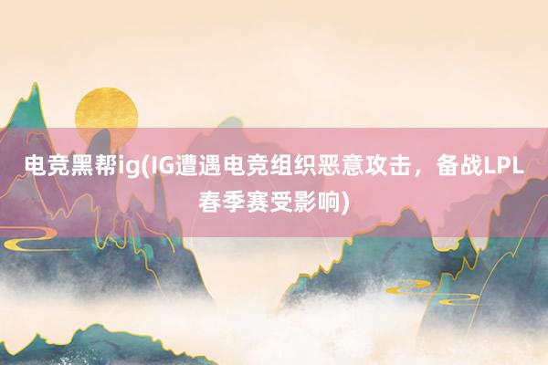 电竞黑帮ig(IG遭遇电竞组织恶意攻击，备战LPL春季赛受影响)